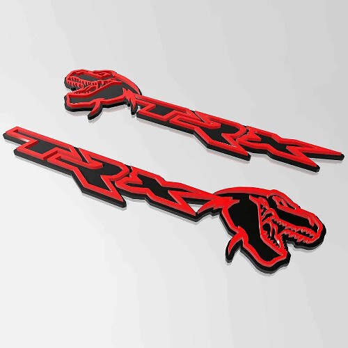 Insignia TRX 3D Emblema de insignia de guardabarros negro vs rojo 2
