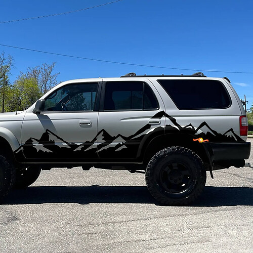 2x Mountains 4Runner Puertas laterales Vinilo de montaña para Toyota 4Runner TRD

