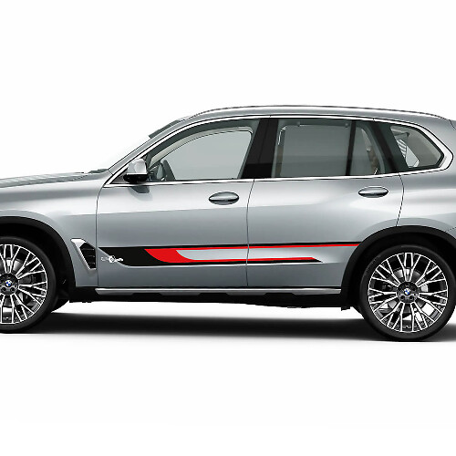 Kit de calcomanías adhesivas de rayas laterales personalizadas para BMW X5 G05 - Gráficos de vinilo de dos colores
