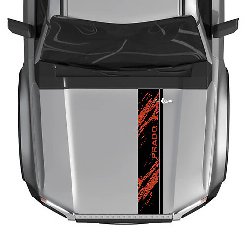2024 Toyota Land Cruiser Prado Hood Stripe Calcomanías destruidas Calcomanías gráficas de vinilo 2 colores
