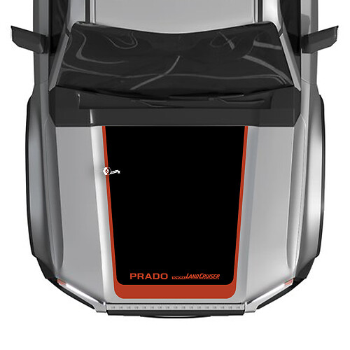 Calcomanías gráficas de vinilo para capó de Toyota Land Cruiser Prado 2024, grandes, 2 colores
