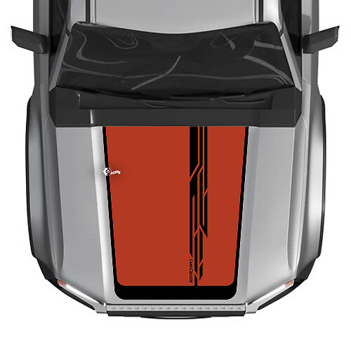 2024 Toyota Land Cruiser Prado Hood Calcomanías Vinilo Calcomanías Gráficas Línea Grande 2 Colores
