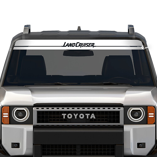 2024 Pancarta para parabrisas Toyota Land Cruiser Prado Calcomanías destruidas a rayas Calcomanías gráficas de vinilo
