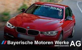 Nombre completo BMW AG Bayerische Motoren Werke AG M3 M5 E34 E36 E39 E46 E60 E70 E90 Logotipo de la etiqueta engomada del parabrisas
