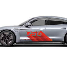 Porsche Taycan calcomanía a medida conjunto de pegatinas de puerta lateral - Gráficos de vinilo personalizados
 2