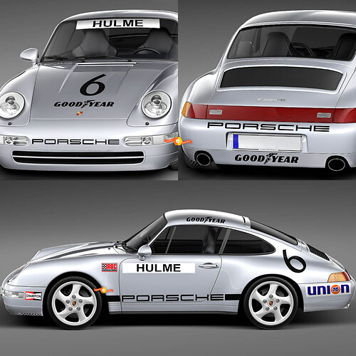 Juego de calcomanías de pegatinas Porsche 911 Racing de 1974: gráficos de vinilo clásicos para restauración y personalización
