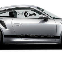 Kit de calcomanías de vinilo con franjas laterales de marca para Porsche 911_2