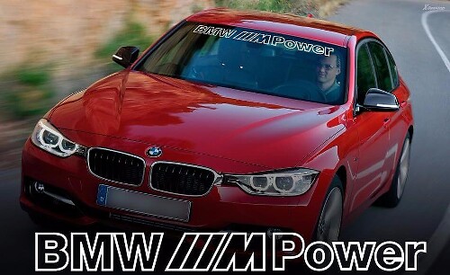 Calcomanía de Vinilo para Parabrisas con Contorno Estilo BMW M Power para BMW
