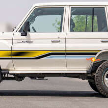 Kit de calcomanías gráficas de franjas laterales retro para Toyota Land Cruiser GRJ76 2