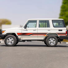 Kit de calcomanías adhesivas de rayas laterales retro para Toyota Land Cruiser GRJ76 - Gráficos de vinilo personalizados 2
 2