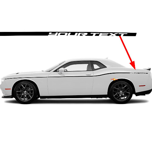 Kit de pegatinas de vinilo de franjas laterales delgadas personalizadas para Dodge Challenger SXT 2015-2024_1