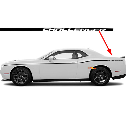 Etiqueta engomada exterior de la calcomanía del Dodge Challenger SXT con raya lateral del cuerpo
