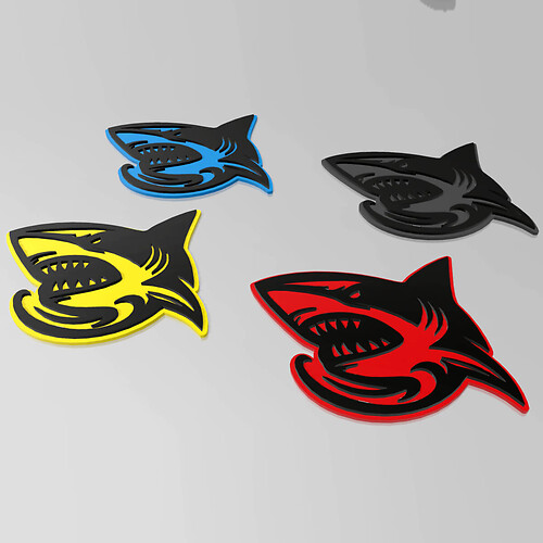 Emblema de insignias de guardabarros con insignia 3D de Shark Hellshark
 1