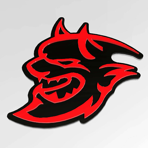 Dodge Demon Insignia 3D Insignias de guardabarros Emblema Rojo vs Negro
