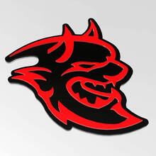 Dodge Demon Insignia 3D Insignias de guardabarros Emblema Rojo vs Negro
 2