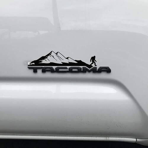 Calcomanía de vinilo con emblema superpuesto de Mountain Sasquatch para Toyota Tacoma