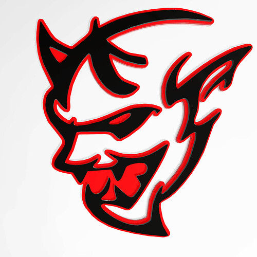 Dodge Demon Insignia 3D Insignias de guardabarros Emblema Rojo vs Negro 2
