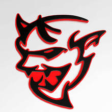 Dodge Demon Insignia 3D Insignias de guardabarros Emblema Rojo vs Negro 2
 2