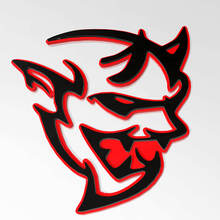 Dodge Demon Insignia 3D Insignias de guardabarros Emblema Rojo vs Negro 2
 3