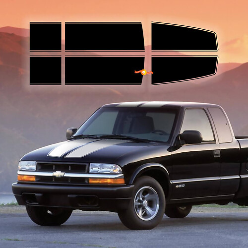 1994-04 Chevy Chevrolet S10 Kit de calcomanía de rayas de cabina extendida
