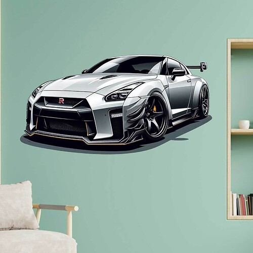 Etiqueta engomada de la pared del Nissan GT-R
