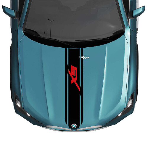 Calcomanía adhesiva de rayas personalizadas para capó BMW X5 G05 - Vinilo 2 colores
