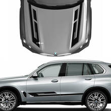 Kit exclusivo de calcomanías decorativas laterales y capó de 2 colores para BMW X5 G05 - Pegatinas gráficas de vinilo personalizadas
 2