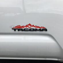 Etiqueta engomada de las montañas de Toyota Tacoma sobre la insignia Tacoma
 2