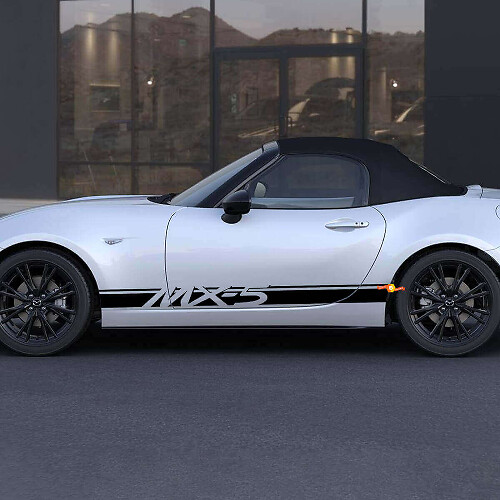 Vinilo Adhesivo Lateral de Rayas Dobles de Marca para Mazda MX-5 Miata