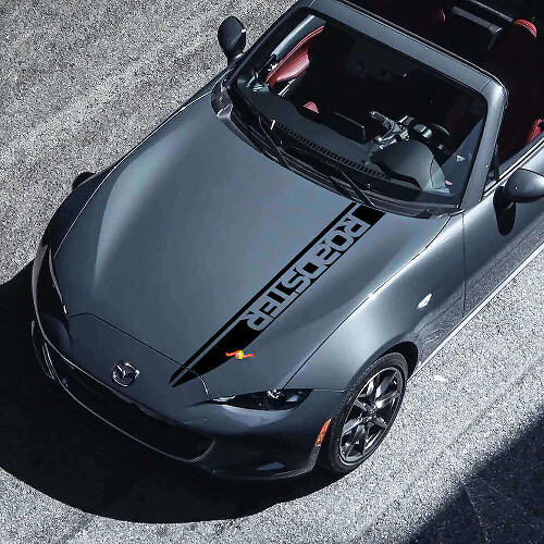 Calcomanía Vinilo de Letras y Franjas para Capó Roadster para Mazda MX-5 Miata