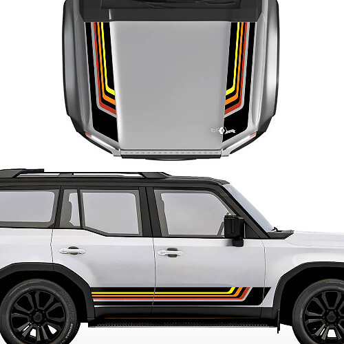 Kit de adhesivos de vinilo retro para capó y franjas laterales para Toyota Land Cruiser 2024