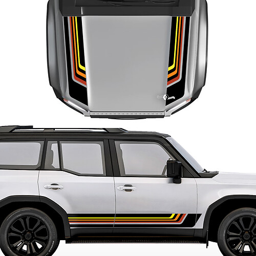 Calcomanías de rayas laterales y capó de Toyota Land Cruiser Prado - Kit gráfico de vinilo
