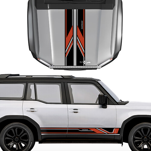 Calcomanías de estilo deportivo con rayas laterales y capó de Toyota Land Cruiser Prado, kit gráfico de vinilo
