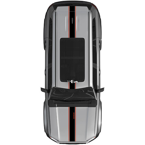 Calcomanías de estilo deportivo con rayas laterales y capó de Toyota Land Cruiser Prado, kit gráfico de vinilo 2
