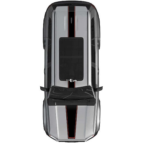 Calcomanías en vinilo de franjas de capó y techo kit gráfico para Toyota Land Cruiser Prado