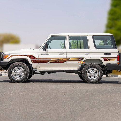 Kit de calcomanías adhesivas de rayas clásicas laterales retro para Toyota Land Cruiser GRJ76 - Gráficos de vinilo personalizados 3
