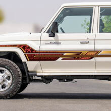 Kit de calcomanías adhesivas de rayas clásicas laterales retro para Toyota Land Cruiser GRJ76 - Gráficos de vinilo personalizados 3
 2
