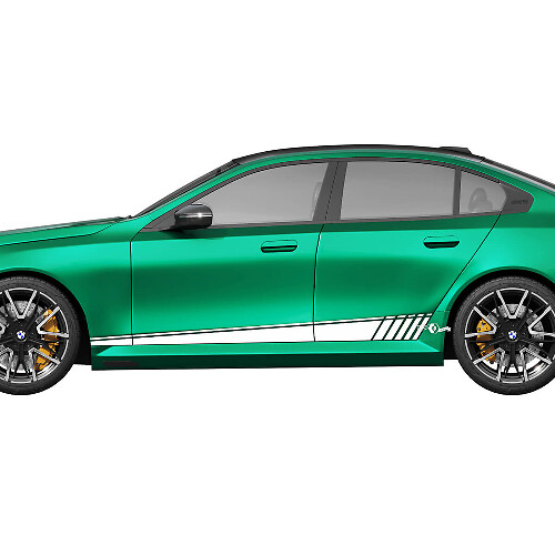 Kit de calcomanías de rayas estroboscópicas laterales para BMW Serie 5 G60 M5 G90 - Calcomanías de vinilo SupDec Graphix.

