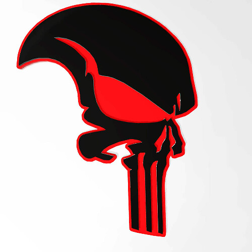 Emblema 3D de Guardabarros con Calavera Estilo Castigador