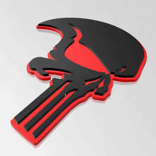 Emblema 3D de Guardabarros con Calavera Estilo Castigador_2