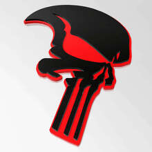 Emblema 3D de Guardabarros con Calavera Estilo Castigador_3
