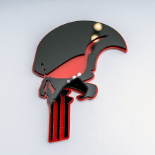 Emblema 3D de Guardabarros con Calavera Estilo Castigador_4