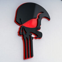 Emblema 3D de Guardabarros con Calavera Estilo Castigador_7