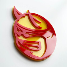 Insignia 3D personalizada Drag Bee Demon Dodge Charger Challenger logo Fender Badges Emblema rojo y amarillo
 4