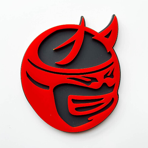 Insignia 3D personalizada Drag Bee Demon Dodge Charger Challenger logo Fender Badges Emblema rojo y gris
