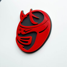 Insignia 3D personalizada Drag Bee Demon Dodge Charger Challenger logo Fender Badges Emblema rojo y gris
 2