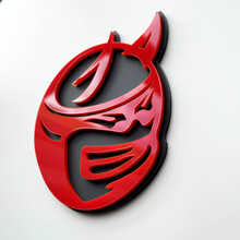 Insignia 3D personalizada Drag Bee Demon Dodge Charger Challenger logo Fender Badges Emblema rojo y gris
 3