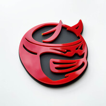Insignia 3D personalizada Drag Bee Demon Dodge Charger Challenger logo Fender Badges Emblema rojo y gris
 4