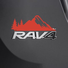 Etiqueta engomada de la calcomanía de los árboles de las montañas sobre la insignia trasera del Toyota Rav4
 2