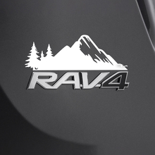 Etiqueta engomada de la calcomanía de los árboles de las montañas sobre la insignia trasera del Toyota Rav4
 3